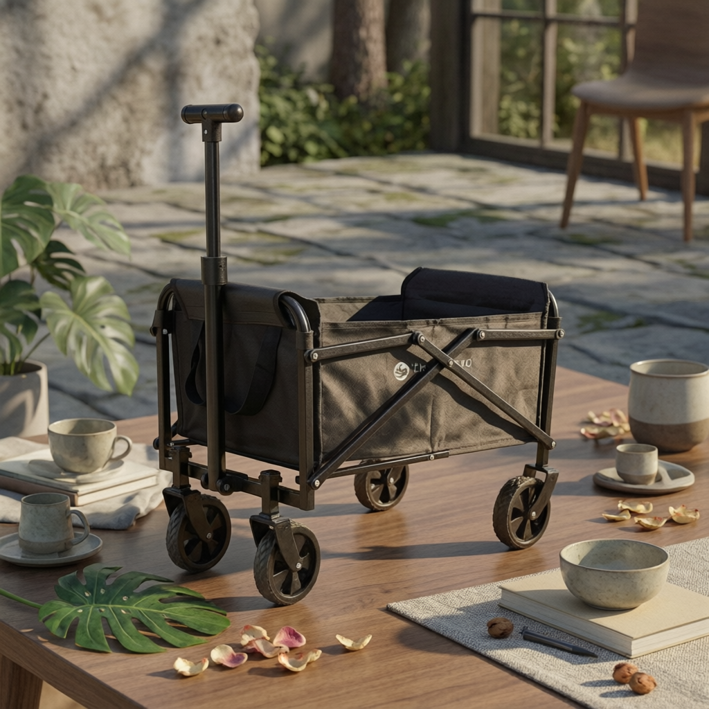 Jinli Outdoor Camping - Foldable Camping Wagon Adjustable Handle Folding