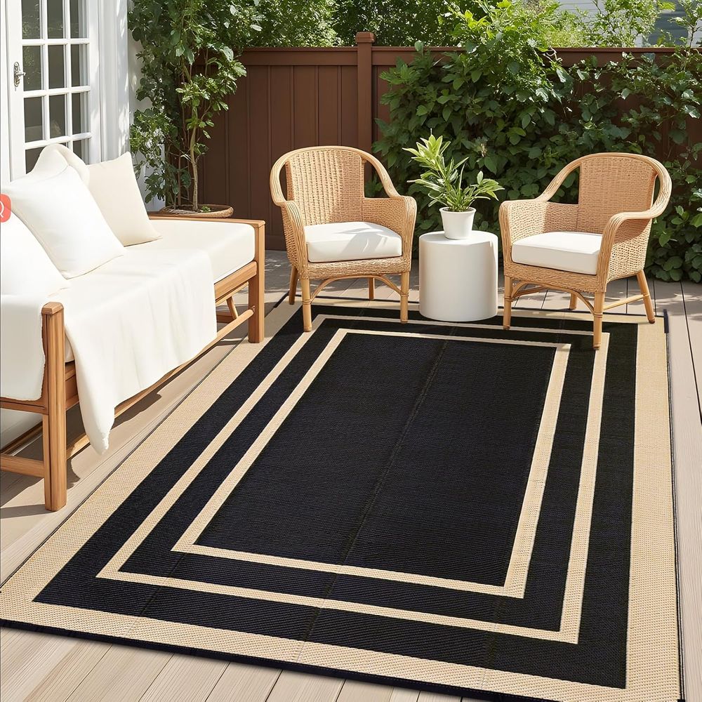 Outdoor Camping Rugs 8X10 - Reversible Waterproof 8x10 Outdoor Rug -