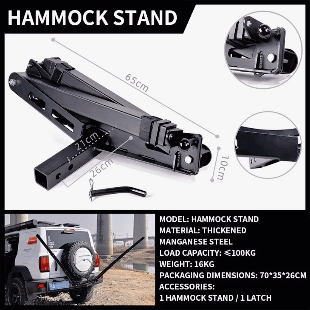 Camping Hammock - AM-Outdoor trailer bar square hammock rack