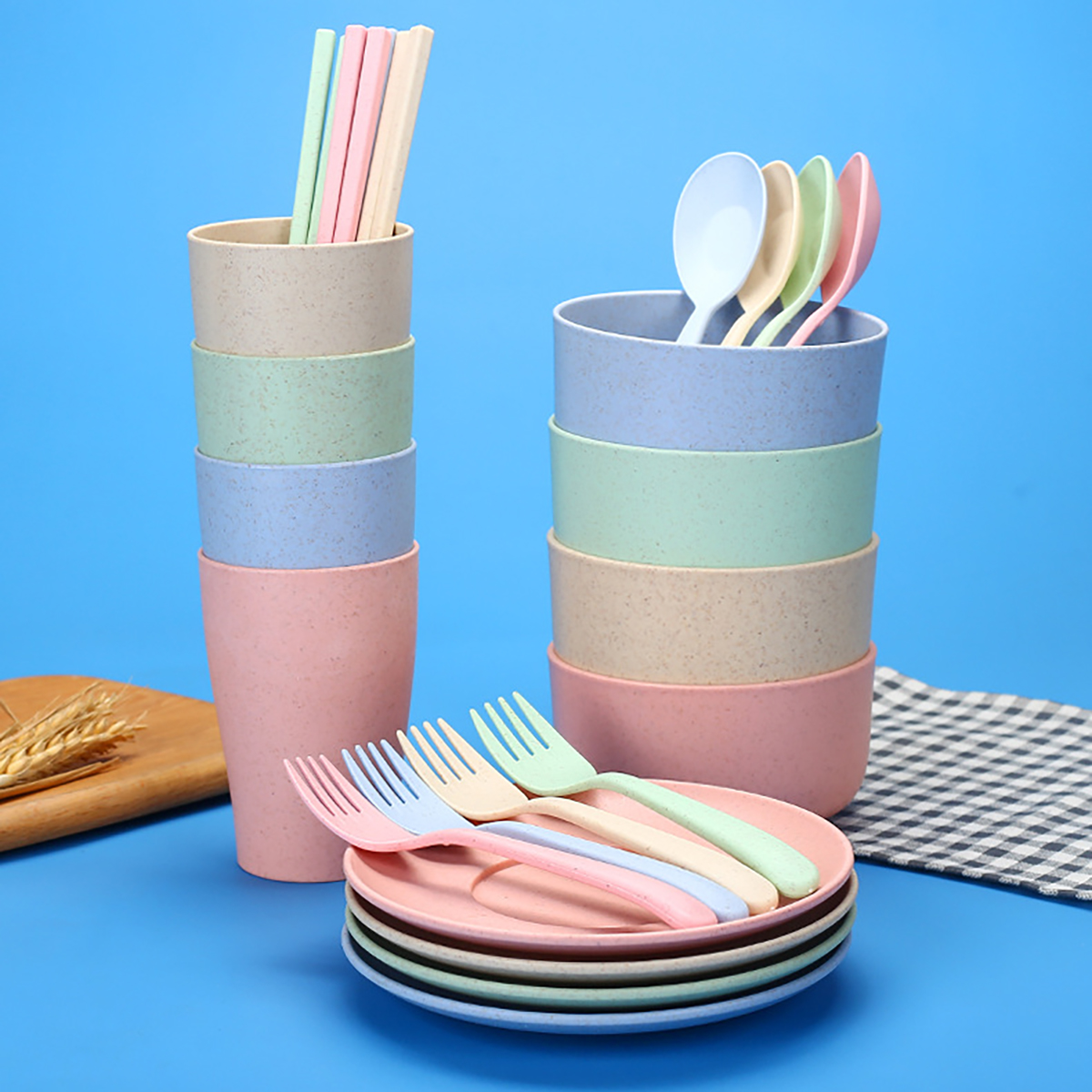 Outdoor Camping Outfit - Fork Spoon Chopsticks Bowls Cup Dish