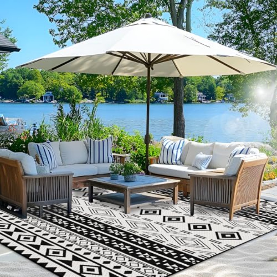 Outdoor Camping Rugs 8X10 - Outdoor 8x10 ft waterproof patio rug