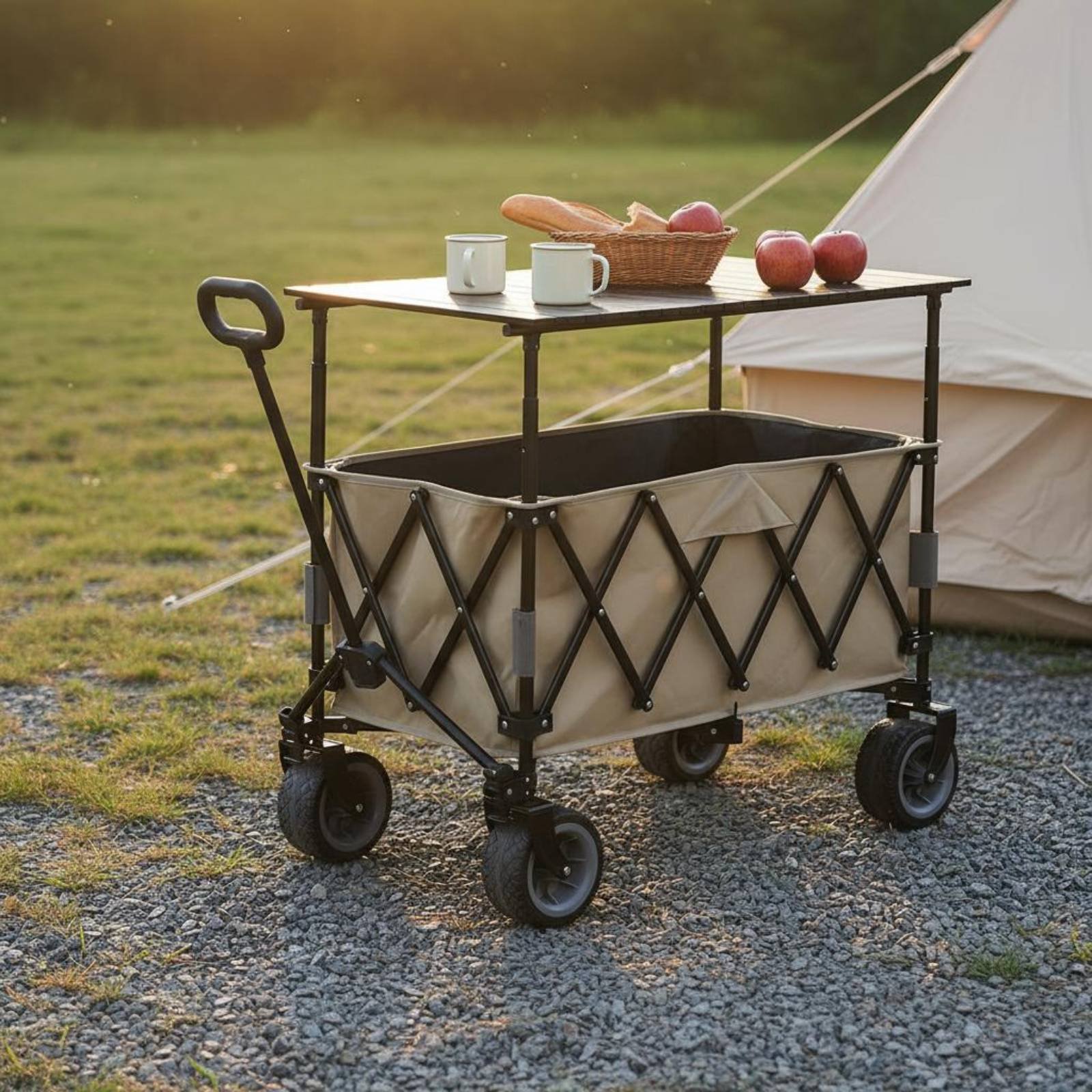 Jinli Outdoor Camping - Foldable Camping Wagon Portable Foldable Outdoor