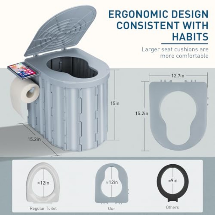 Portable Camping Toilet with P - Outdoor Camping Toilet Tent avis et prix