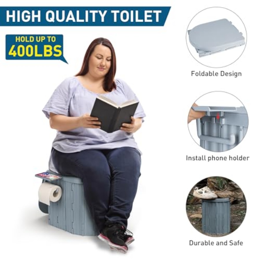 Portable Camping Toilet with P - Outdoor Camping Toilet Tent avis et prix