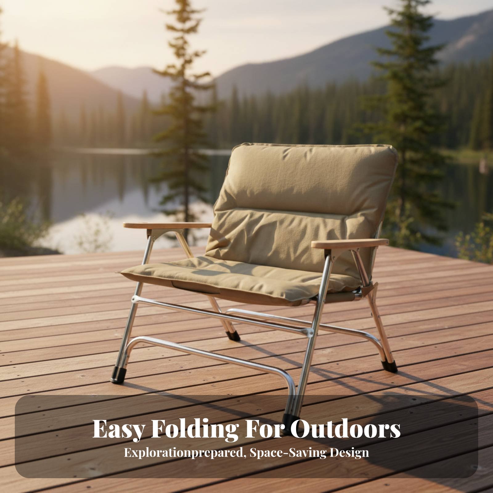 Padded Cushioned Armchair Fold - Outdoor Camping Meals avis et prix