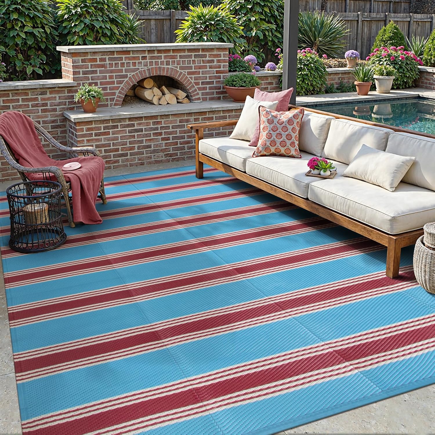 Striped Outdoor Rug 8x10 Patio - Outdoor Camping Rugs 8X10 avis et prix
