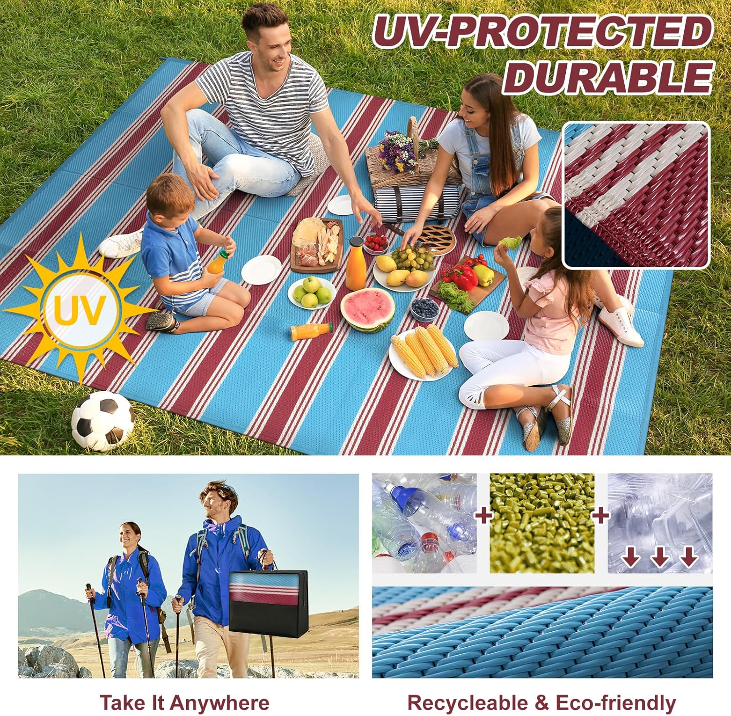 Striped Outdoor Rug 8x10 Patio - Outdoor Camping Rugs 8X10 avis et prix