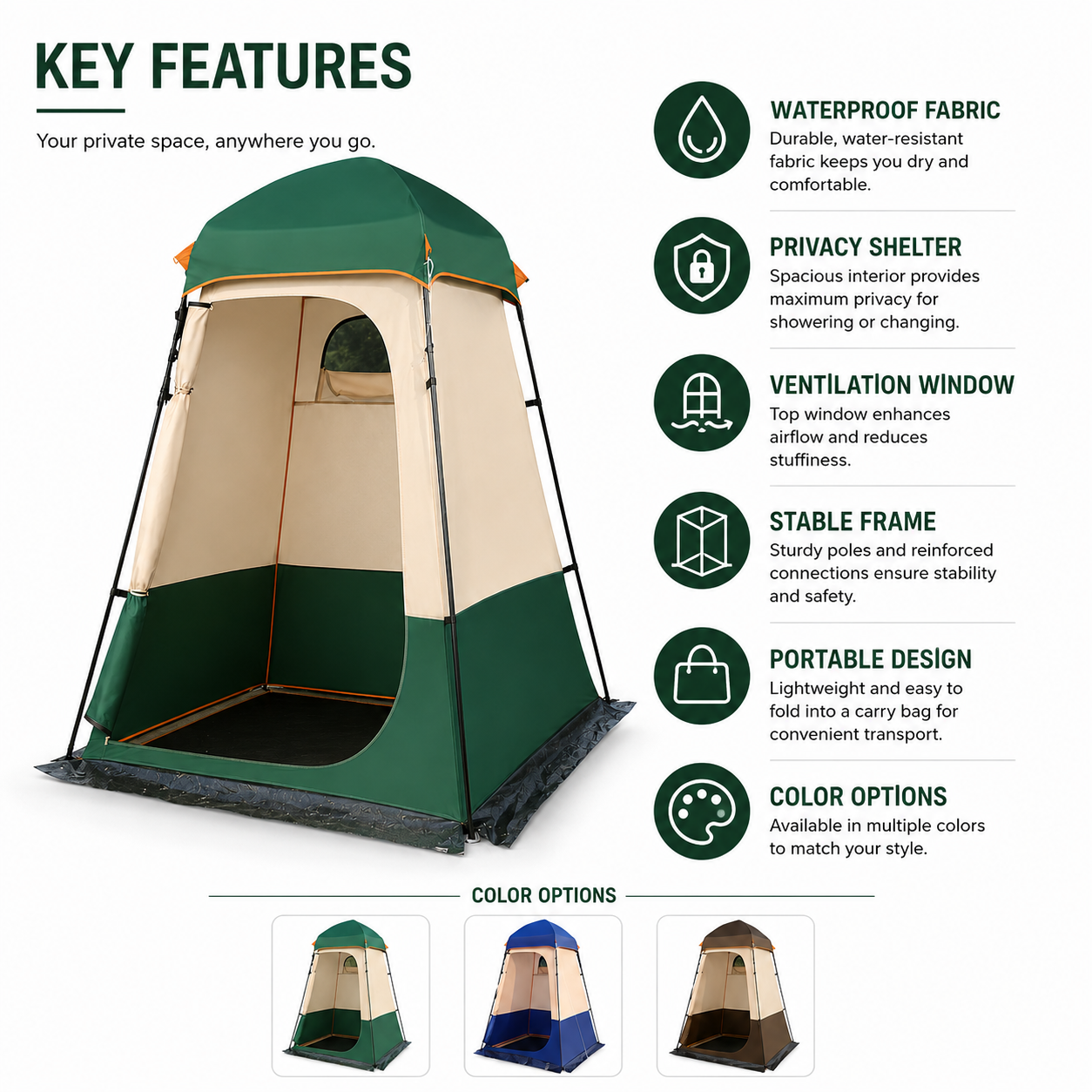 Portable Shower Tent Outdoor P - Outdoor Camping Toilet Tent avis et prix