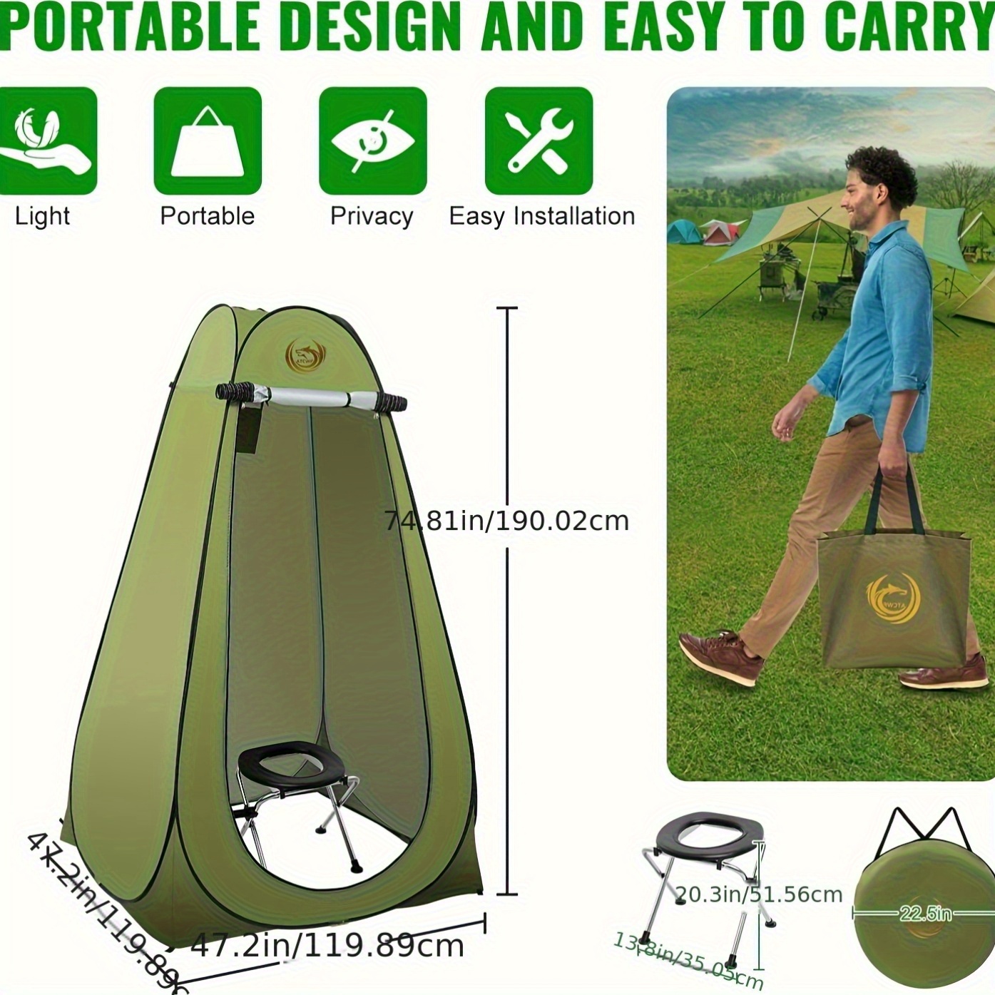 Portable Toilet Tent Kit For A - Outdoor Camping Toilet Tent avis et prix