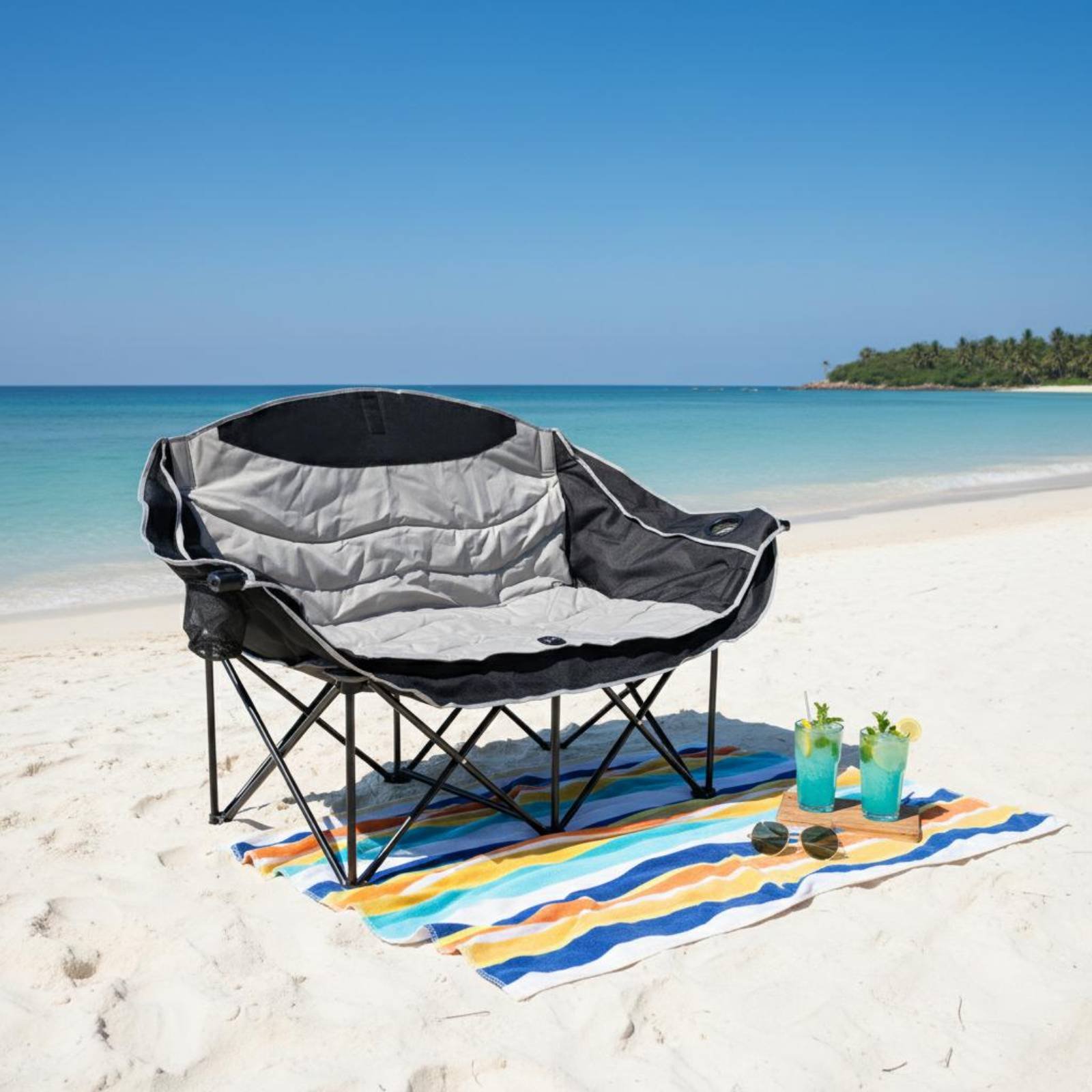 Double Camping Chair Foldable  - Outdoor Camping Meals avis et prix