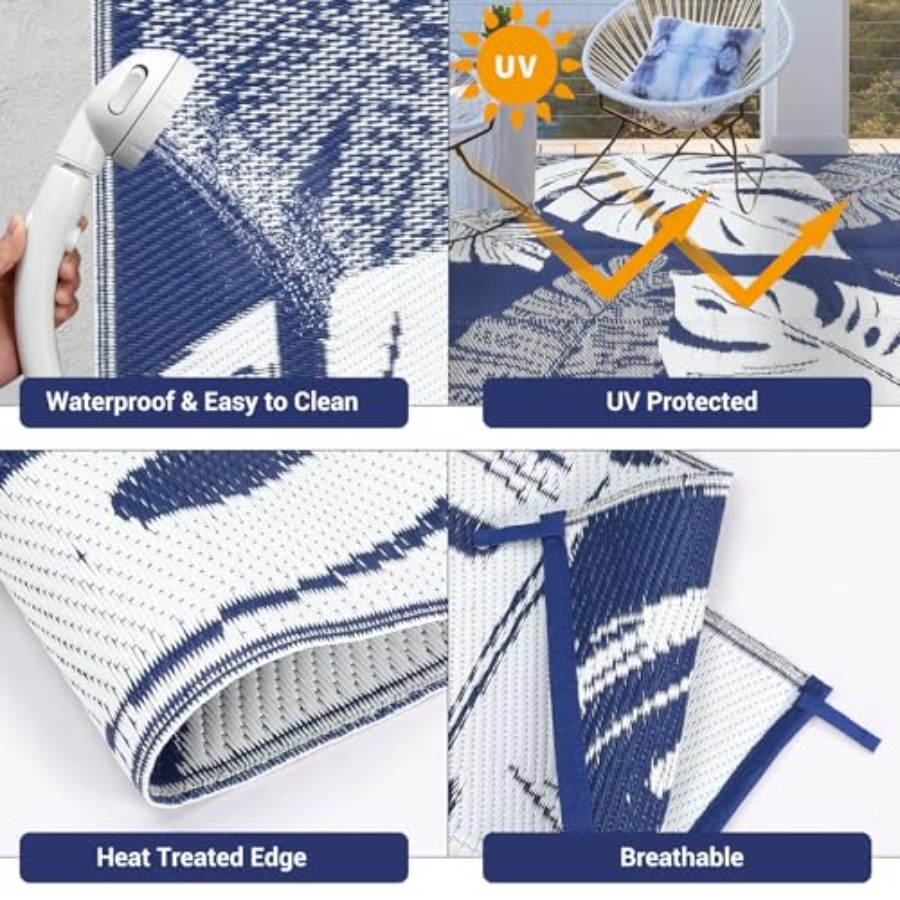 Outdoor Patio Rug 8x10, Waterp - Outdoor Camping Rugs 8X10 avis et prix