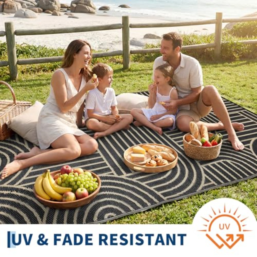 Reversible Rainbow Outdoor Rug - Outdoor Camping Rugs 8X10 avis et prix