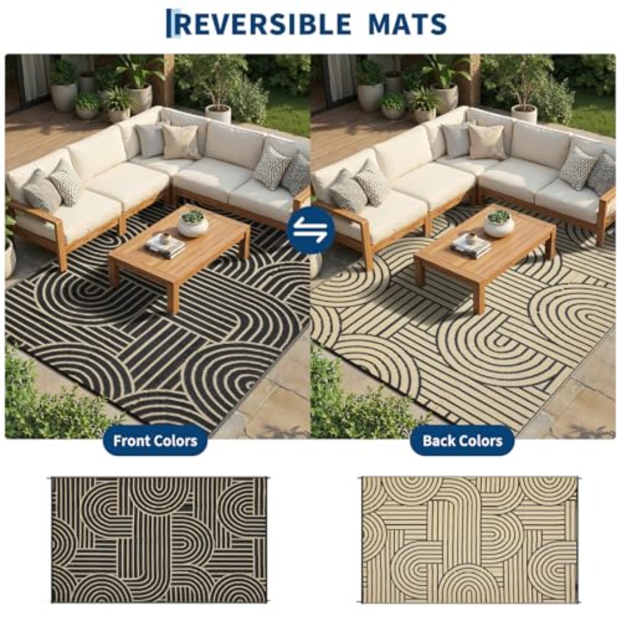 Reversible Rainbow Outdoor Rug - Outdoor Camping Rugs 8X10 avis et prix