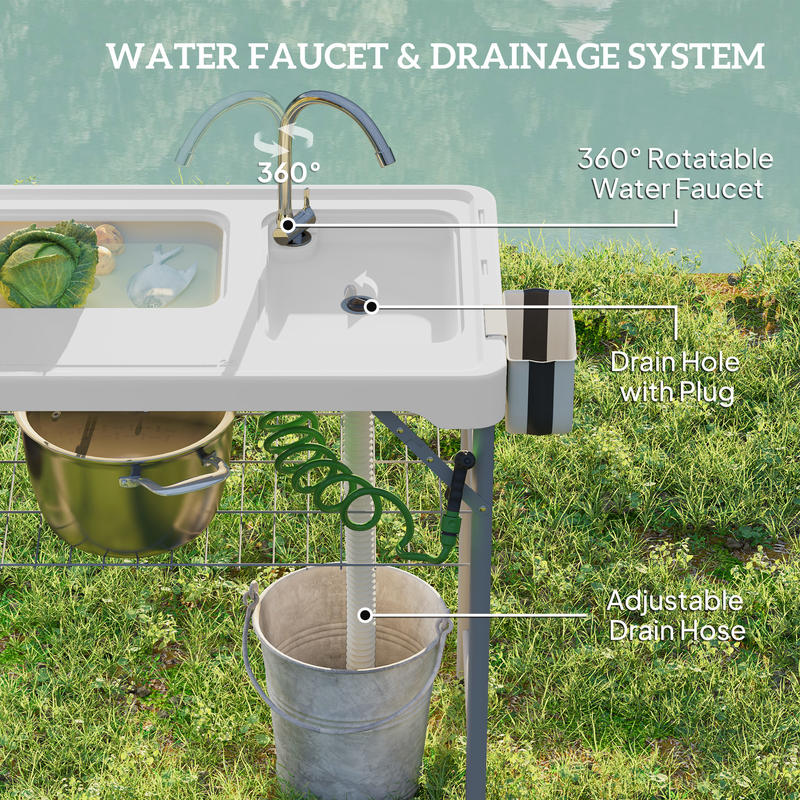Folding Fish Cleaning Table wi - Camp Table Folding avis et prix
