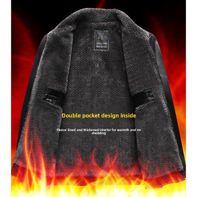 Men's Warm Leather Jacket Casu - Outdoor Camping Jacket avis et prix