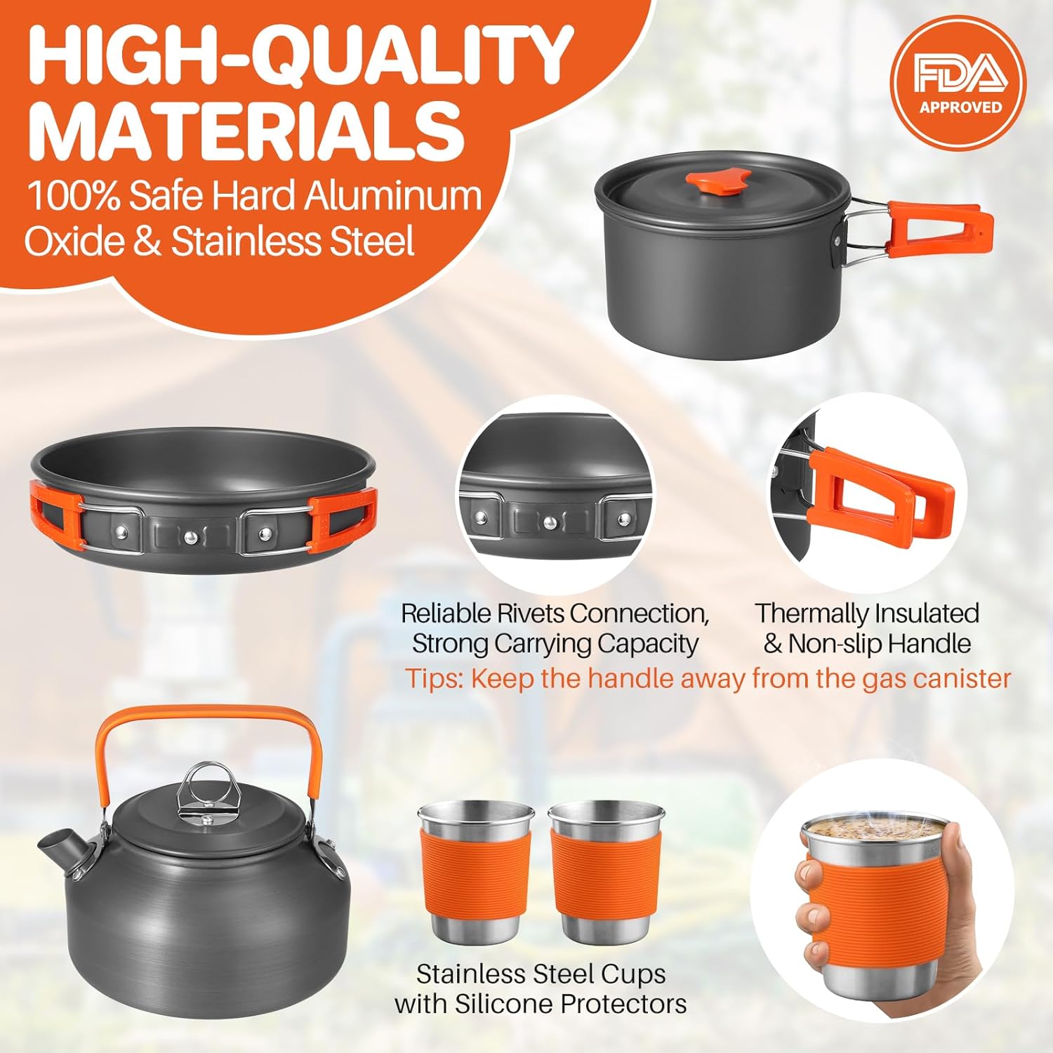 Non-Stick Camping Cookware Set - Outdoor Camping Kettle avis et prix