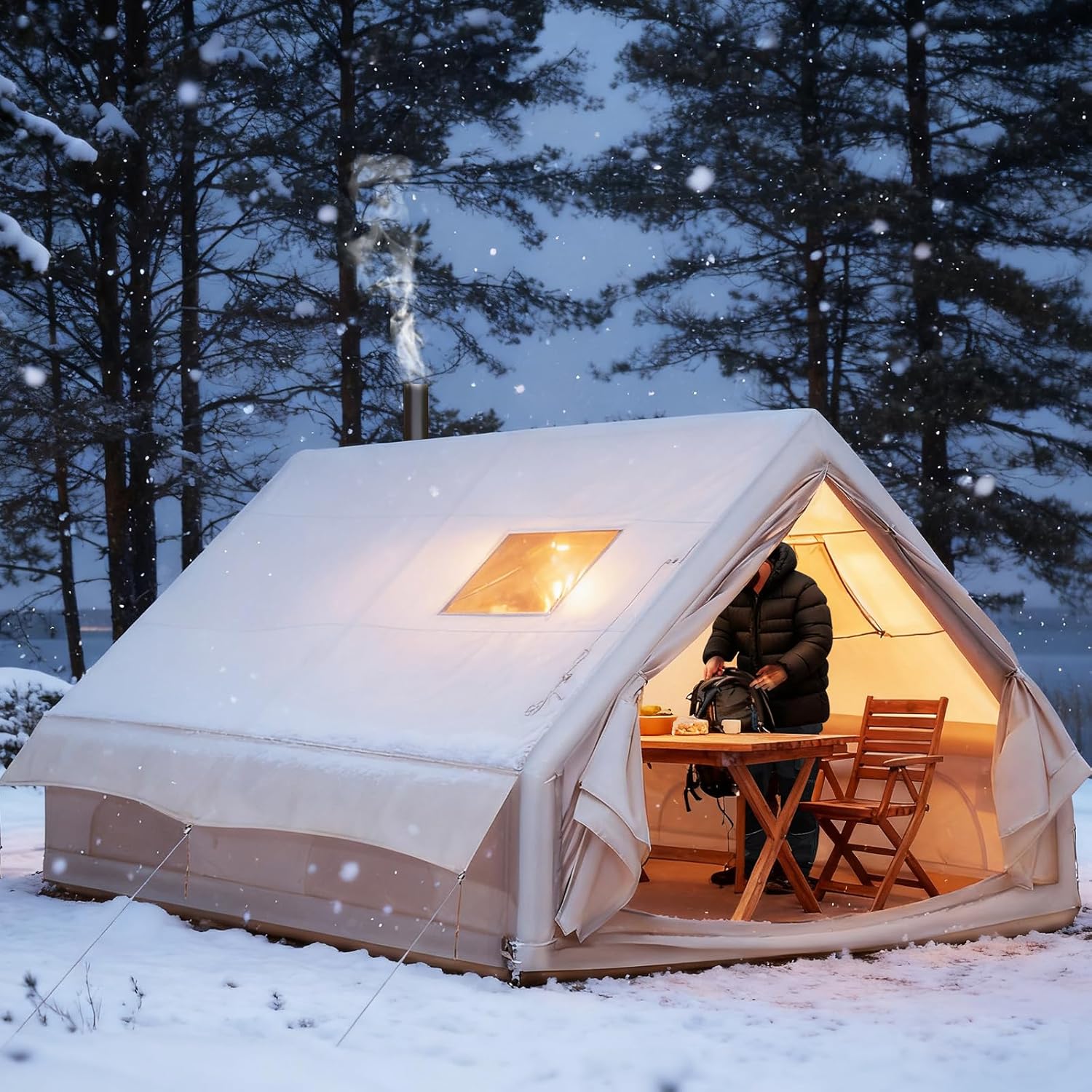 6-8 Person Inflatable Camping  - Outdoor Camping Tent Waterproof avis et prix