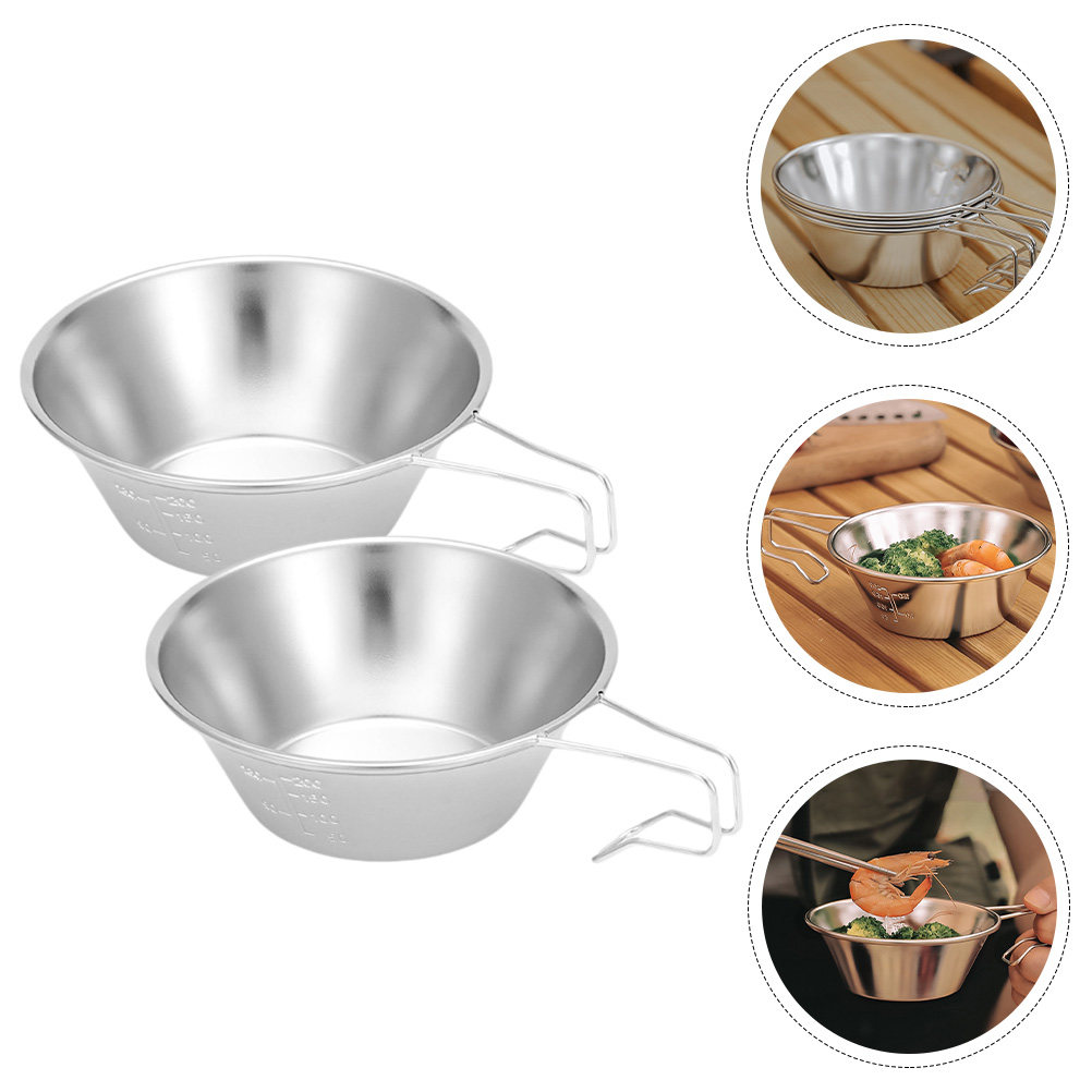 2Pcs Stainless Steel Folding H - Outdoor Camping Dining Set avis et prix