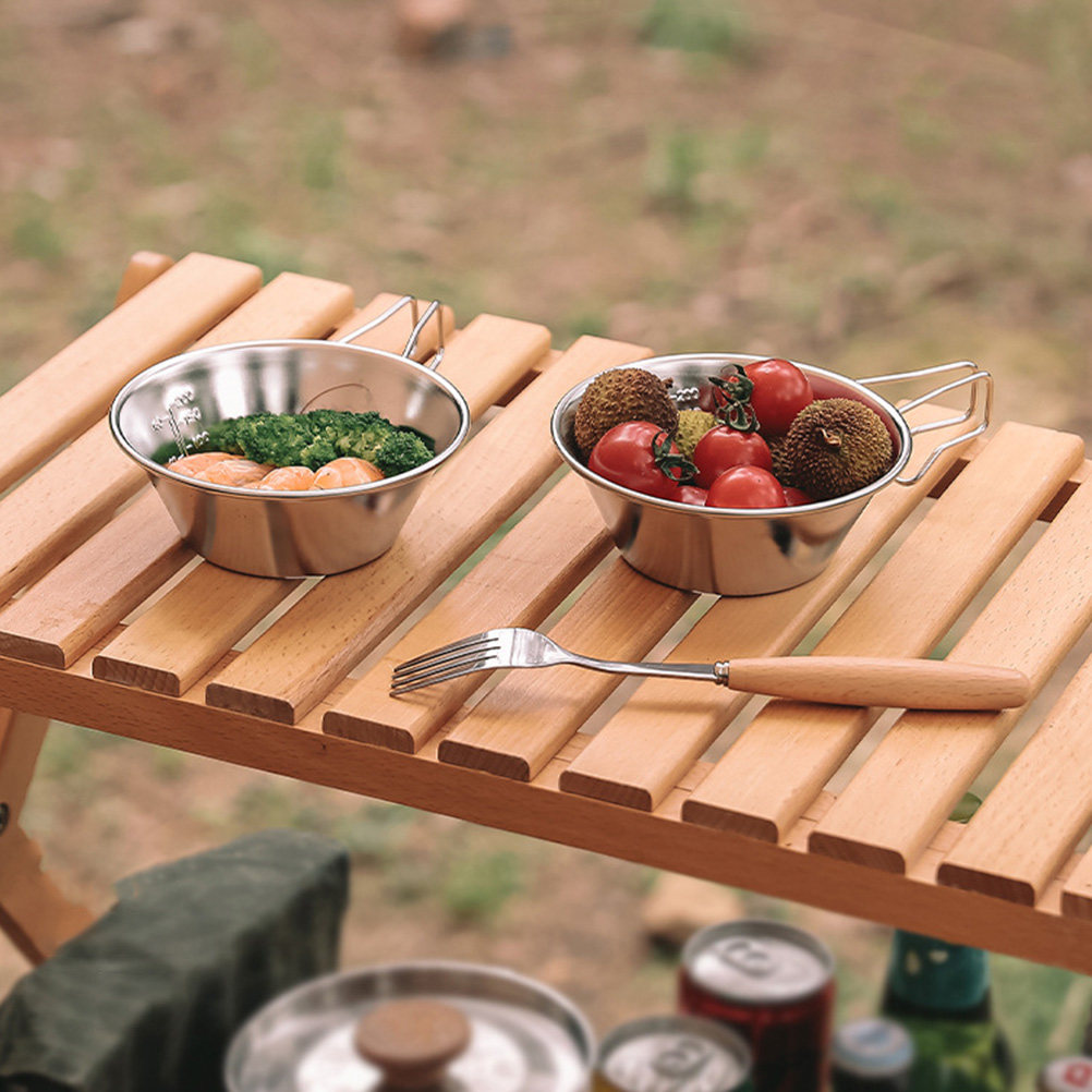 2Pcs Stainless Steel Folding H - Outdoor Camping Dining Set avis et prix
