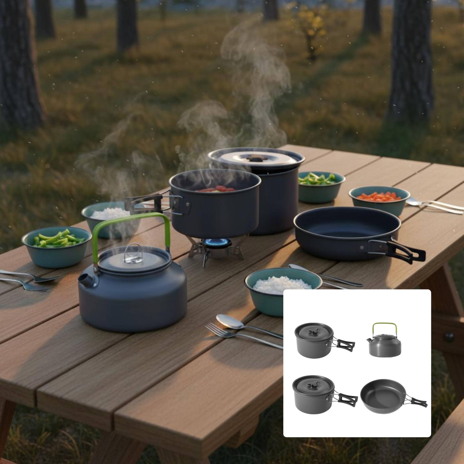 Camping Pot and Kettle Set Nes - Outdoor Camping Kettle avis et prix