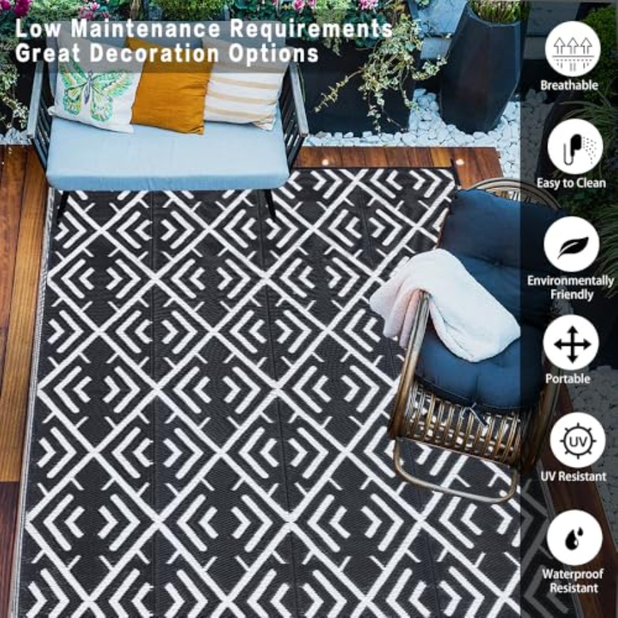 RV outdoor rug waterproof mat  - Outdoor Camping Rugs 8X10 avis et prix