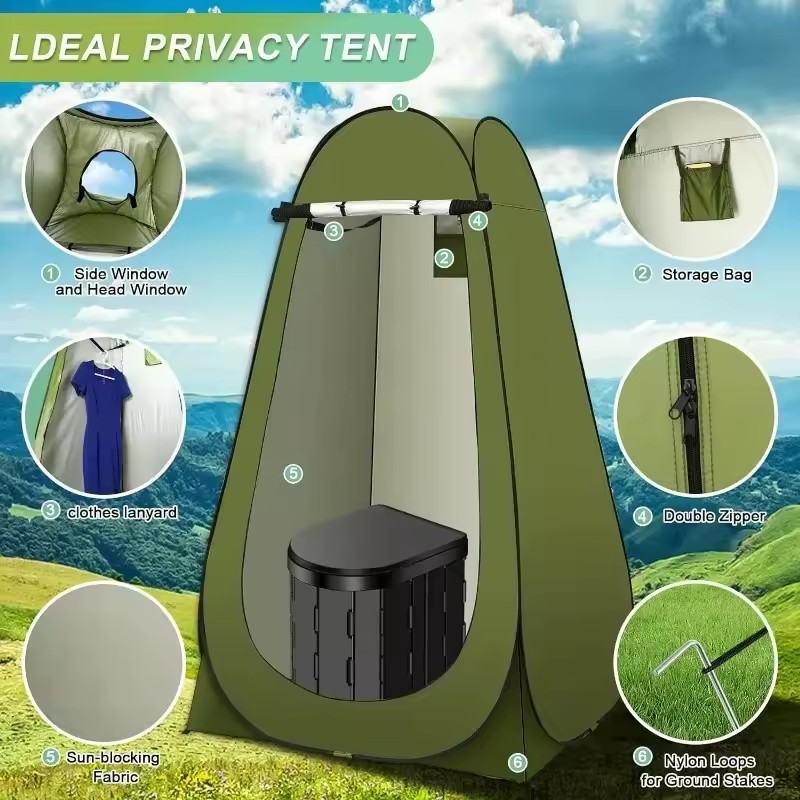 ‌Portable Pop-Up Toilet Tent P - Outdoor Camping Toilet Tent avis et prix