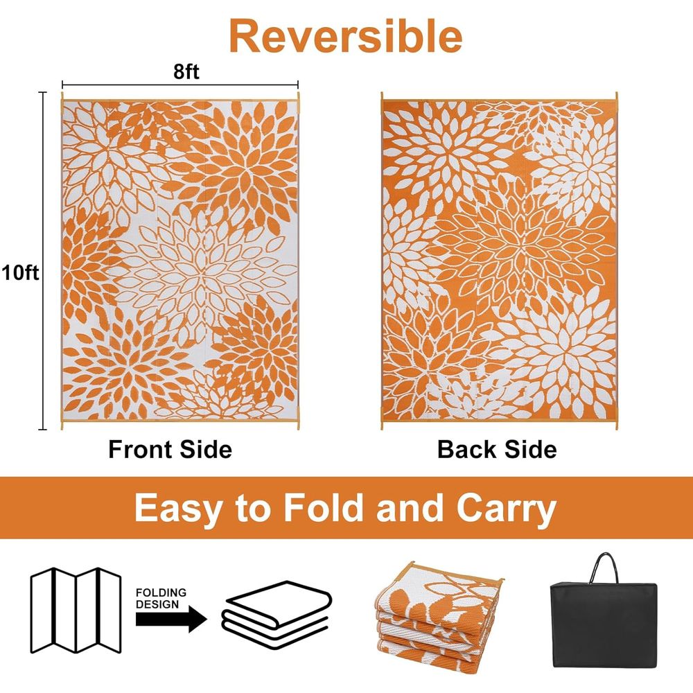 Waterproof Reversible Tropical - Outdoor Camping Rugs 8X10 avis et prix