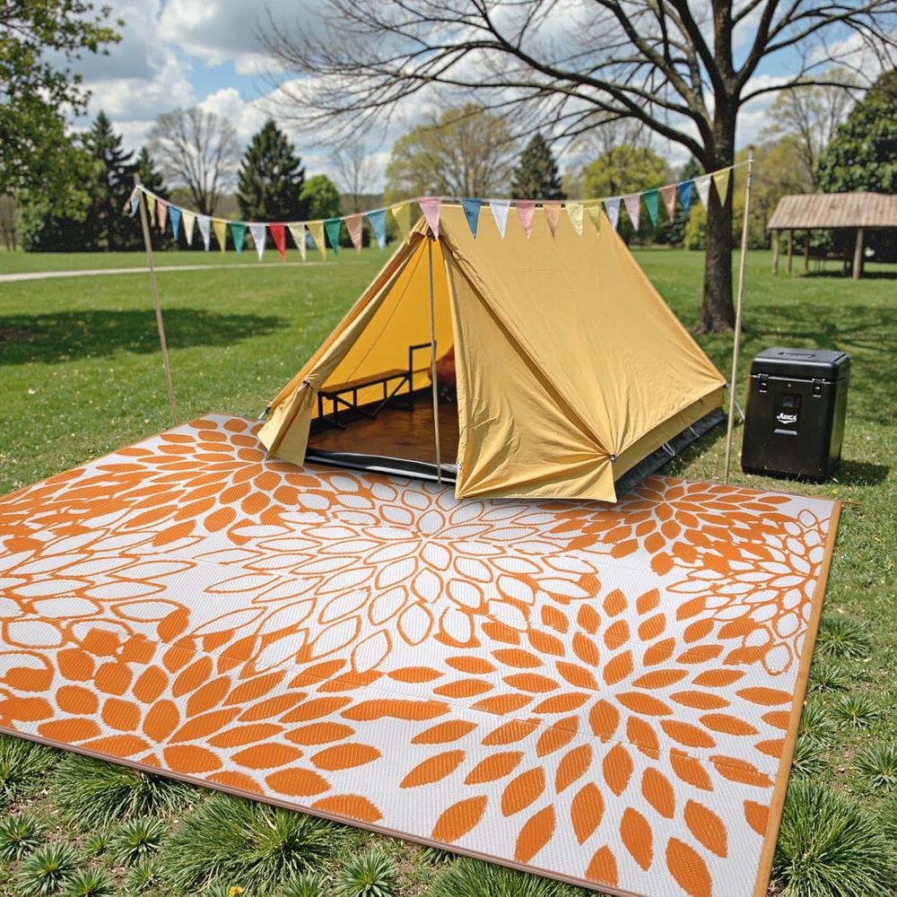 Waterproof Reversible Tropical - Outdoor Camping Rugs 8X10 avis et prix