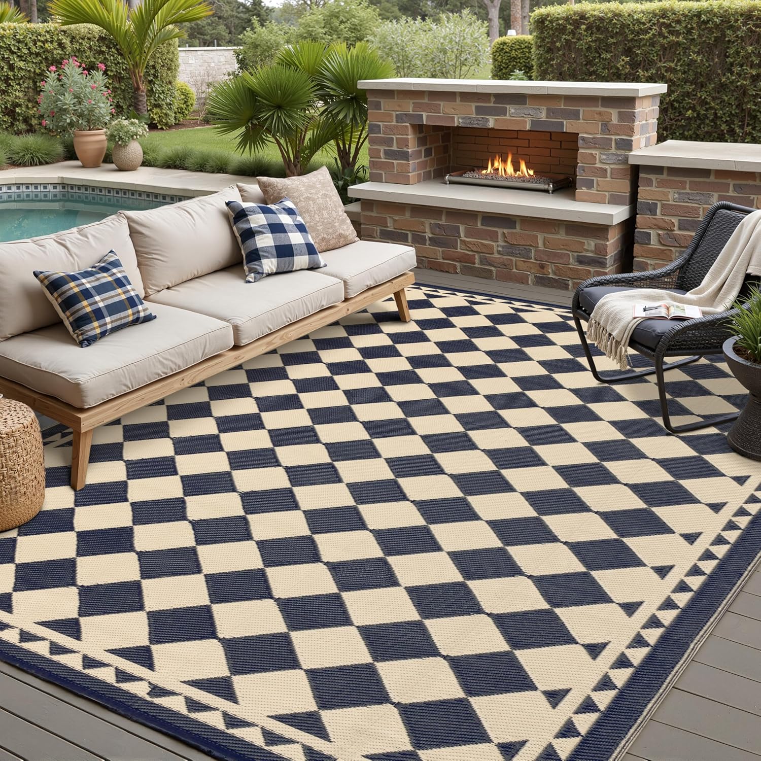 Outdoor Rug for Patios, Waterp - Outdoor Camping Rugs 8X10 avis et prix