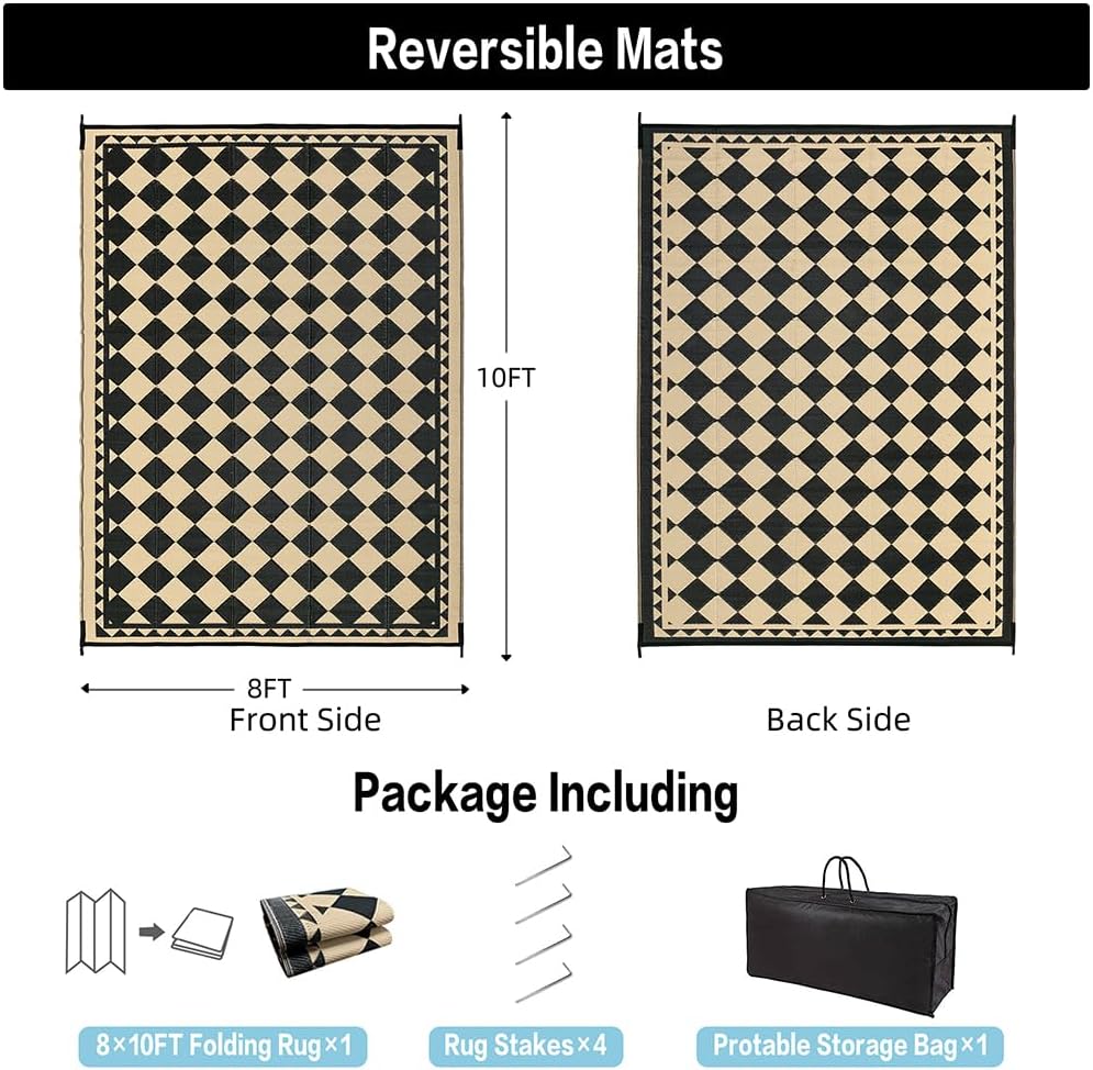 Outdoor Rug for Patios, Waterp - Outdoor Camping Rugs 8X10 avis et prix