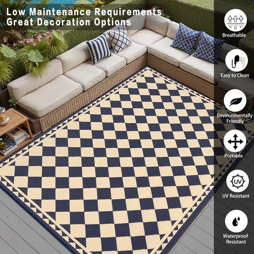 Outdoor Rug for Patios, Waterp - Outdoor Camping Rugs 8X10 avis et prix