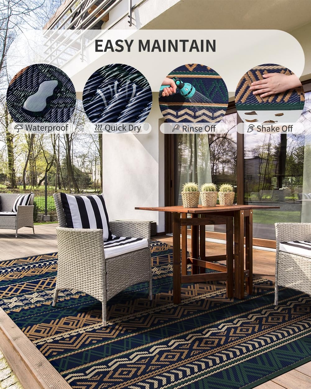 Outdoor Rug Waterproof 8x10 Re - Outdoor Camping Rugs 8X10 avis et prix