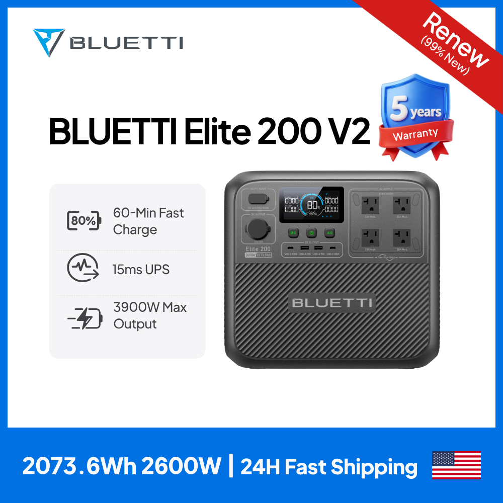 【Renew】BLUETTI Elite 200 V2 Po - Outdoor Camping Outfit avis et prix