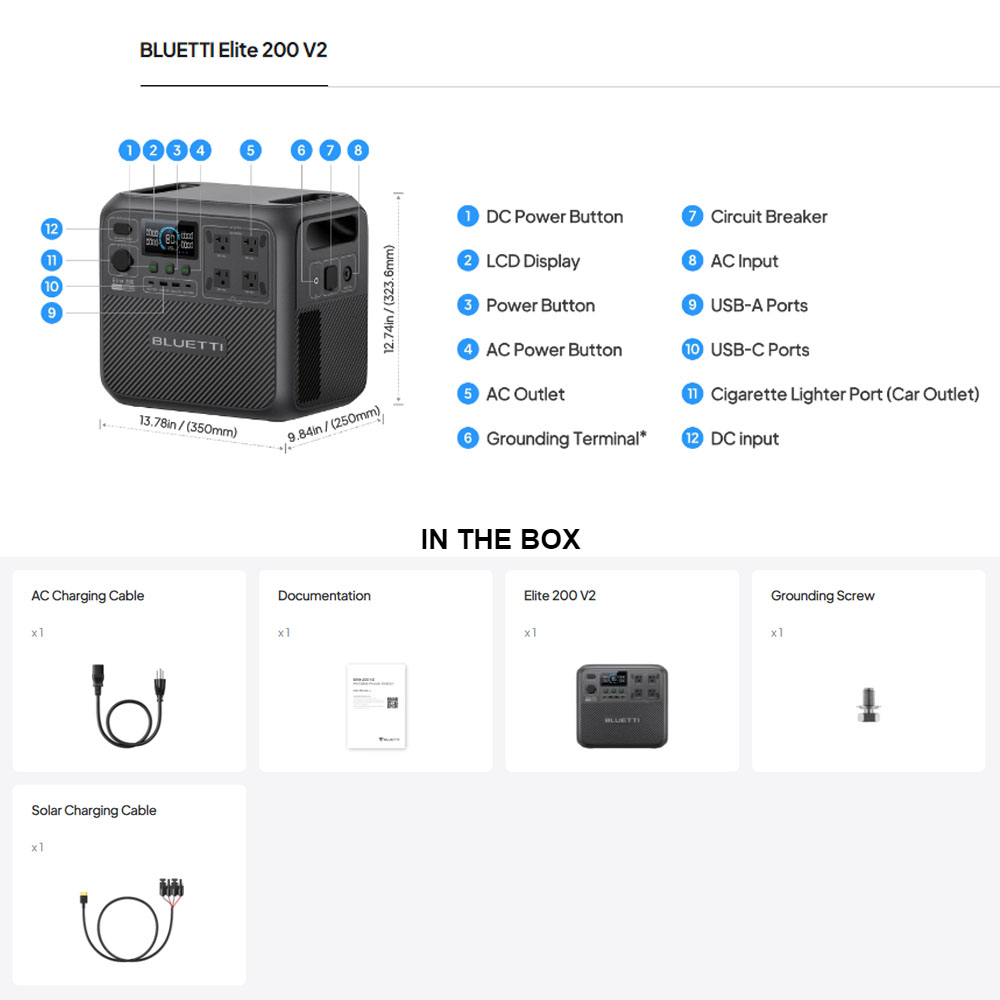 【Renew】BLUETTI Elite 200 V2 Po - Outdoor Camping Outfit avis et prix