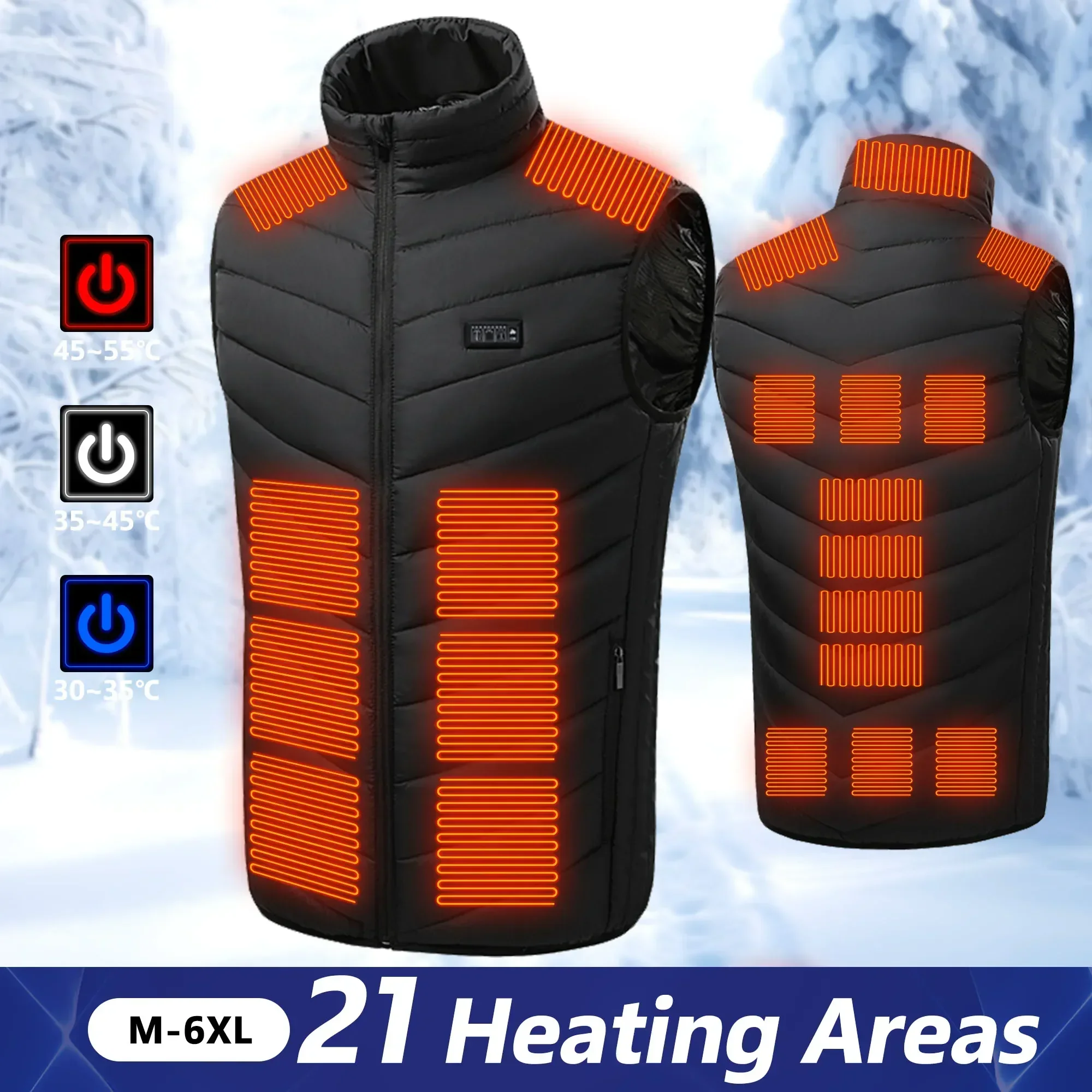 21 Heated Vest Electric Heated - Outdoor Camping Jacket avis et prix