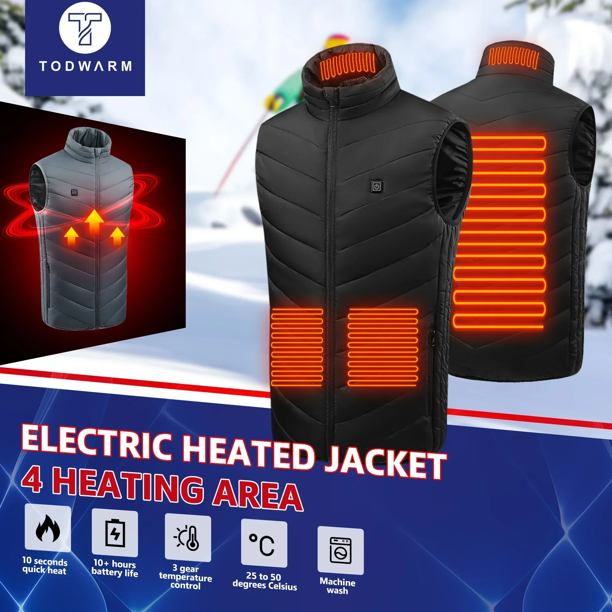 21 Heated Vest Electric Heated - Outdoor Camping Jacket avis et prix