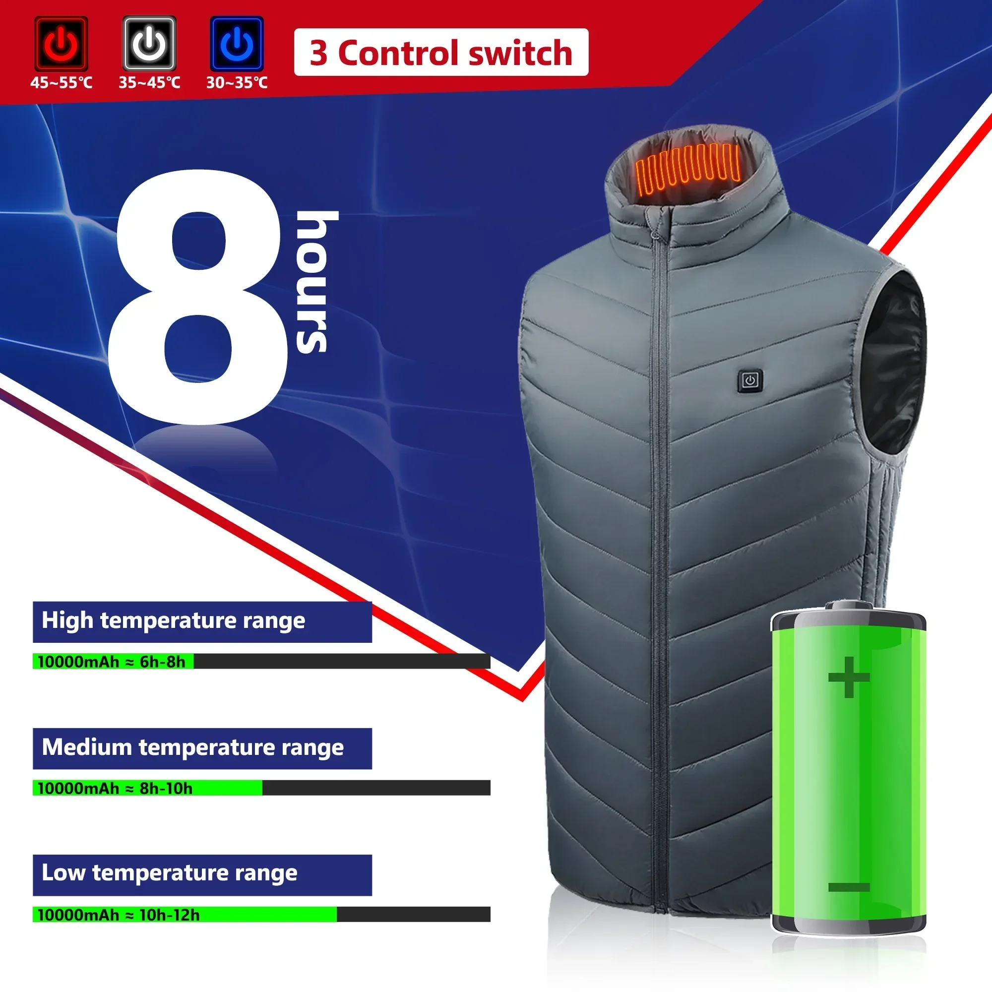 21 Heated Vest Electric Heated - Outdoor Camping Jacket avis et prix