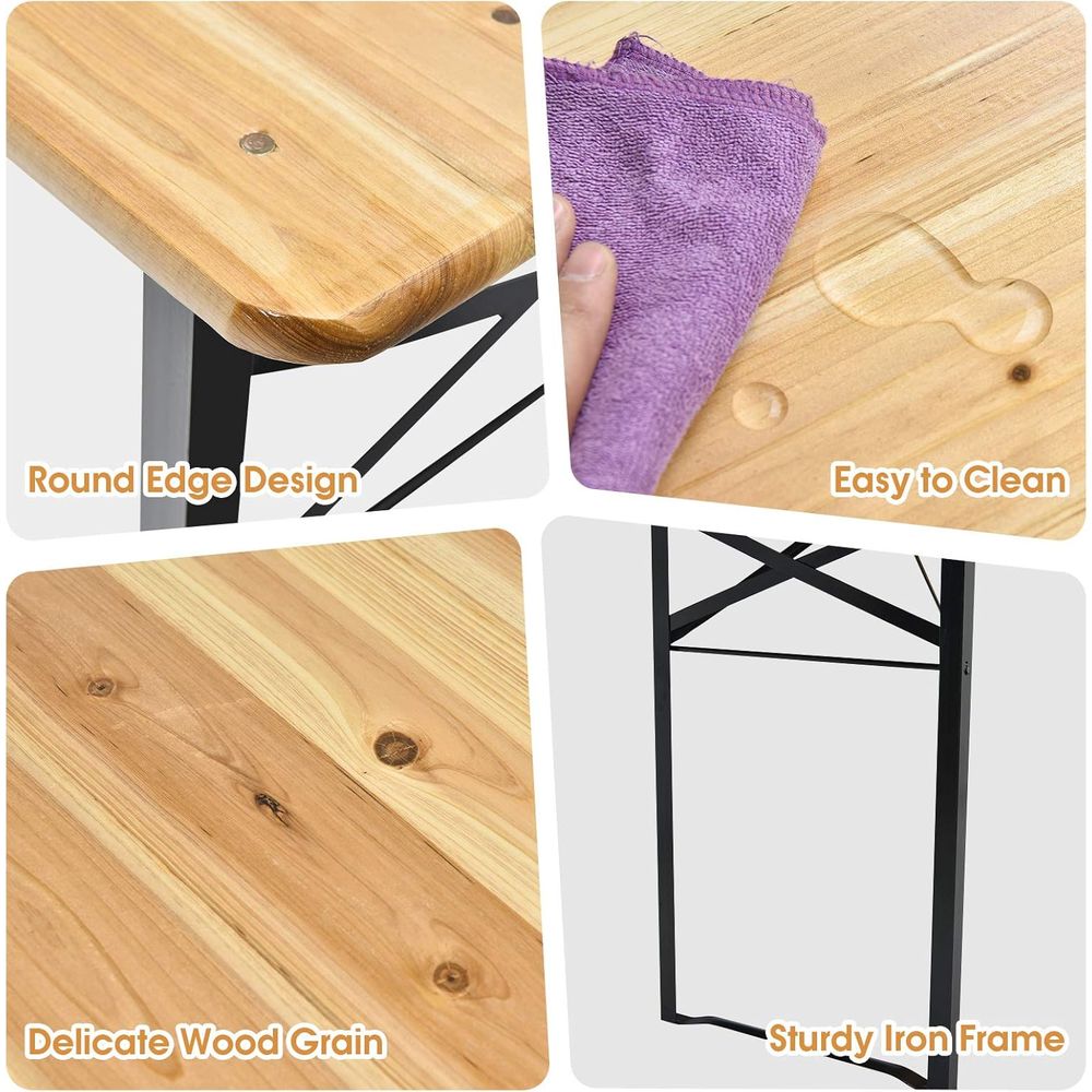 Portable Wooden Picnic Table a - Outdoor Camping Dining Set avis et prix