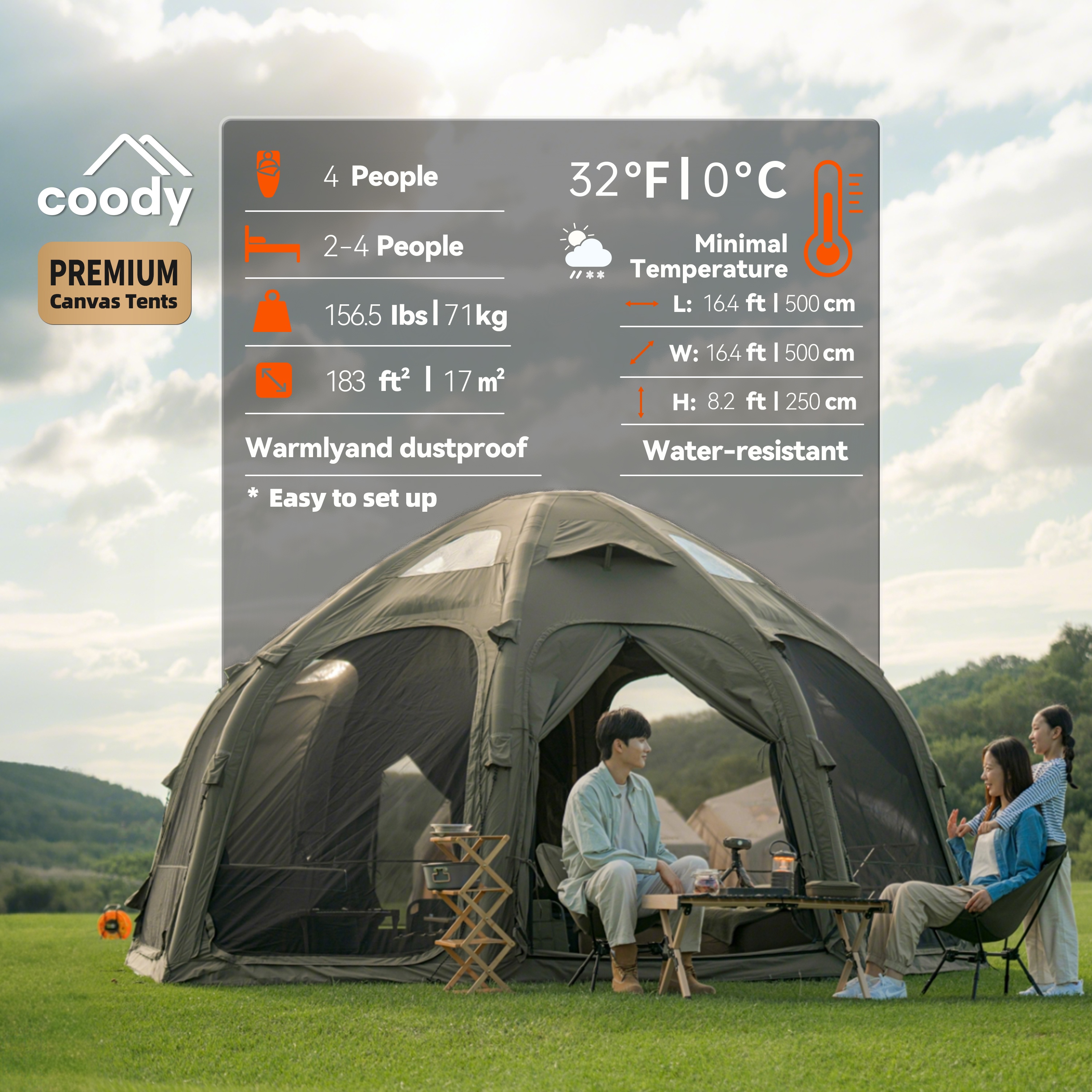 Dome Air Tent-Army Green Dome  - Outdoor Camping Venues avis et prix
