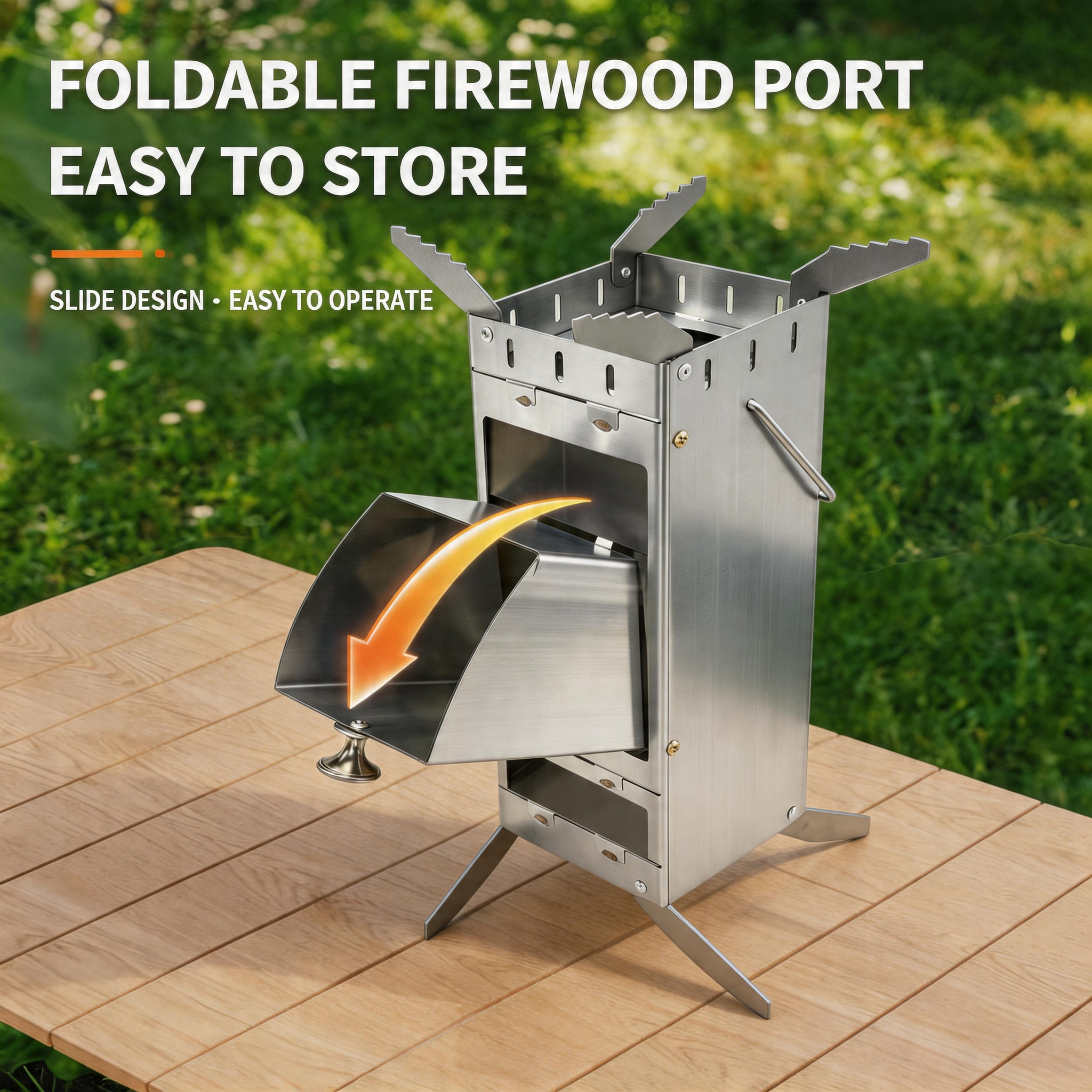 Portable Foldable Rocket Stove - Outdoor Camping Burner avis et prix