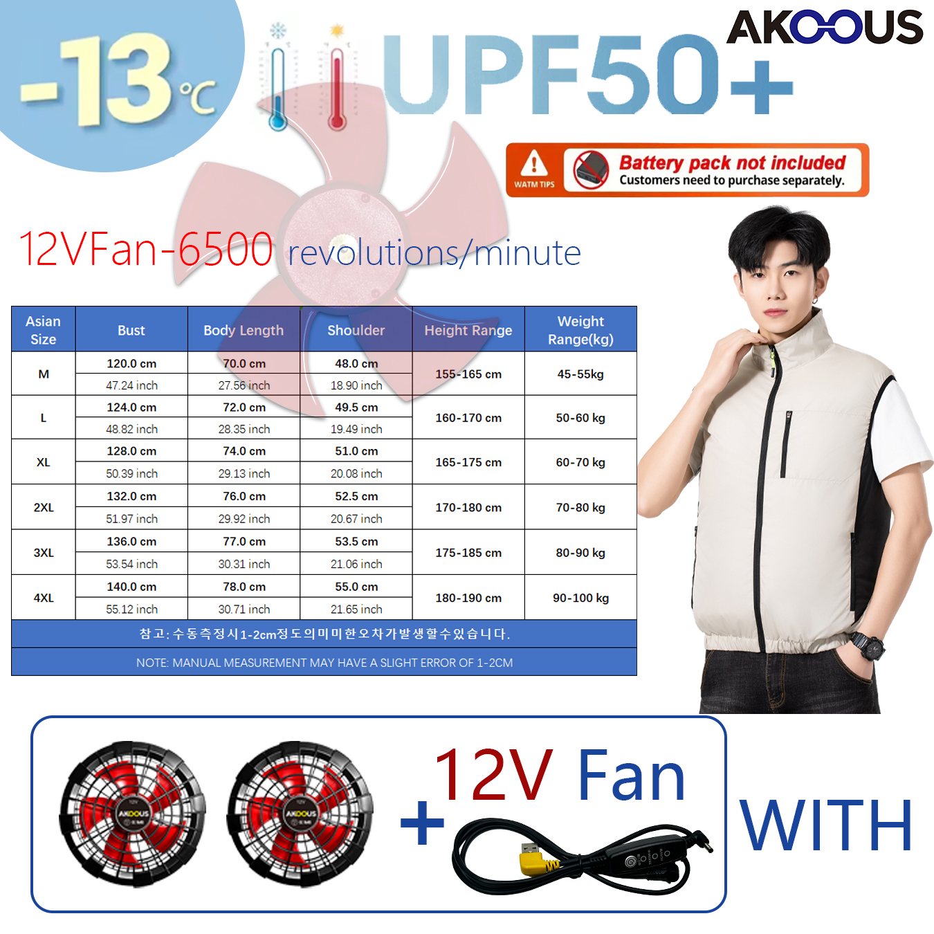 12V 5V USB Cooling Fan Vest Me - Outdoor Camping Jacket avis et prix
