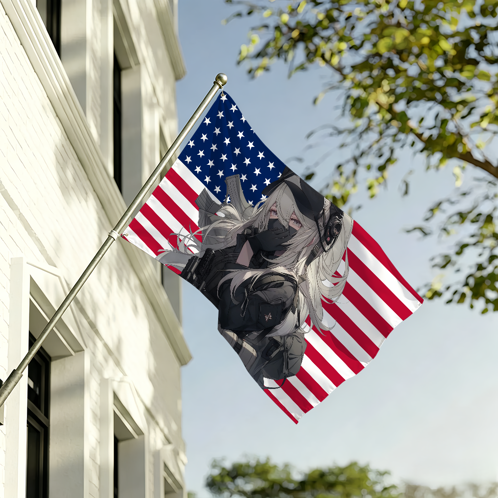 Anime Morale Girl USA flag For - Outdoor Camping Usa avis et prix