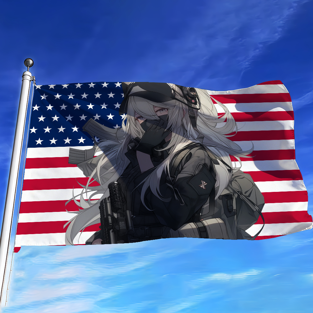 Anime Morale Girl USA flag For - Outdoor Camping Usa avis et prix