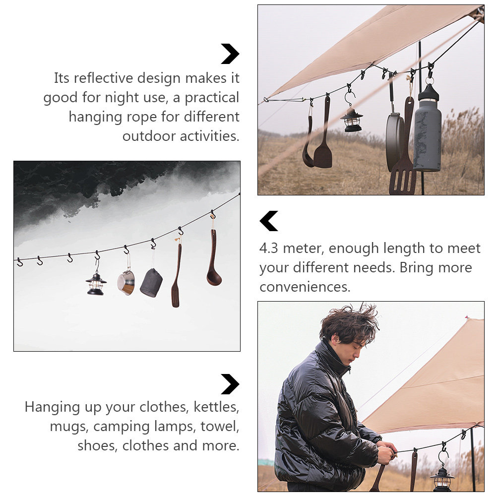 4.3 Meter Camping Drying Rope  - Outdoor Camping Kettle avis et prix