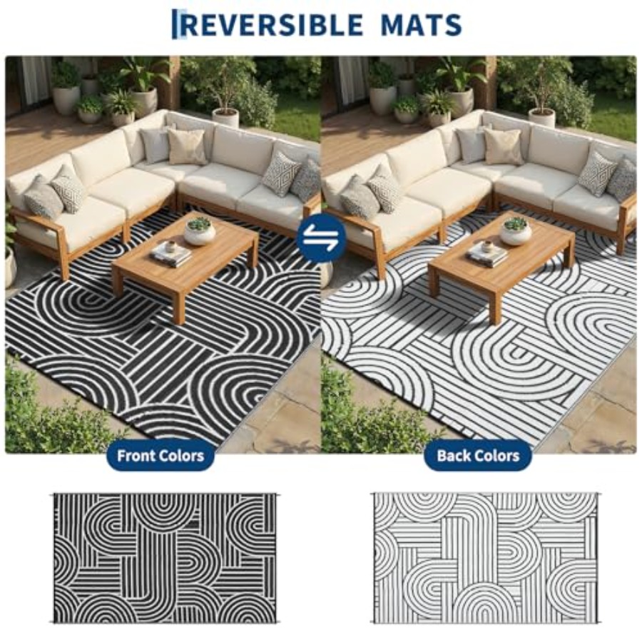Reversible Rainbow Outdoor Rug - Outdoor Camping Rugs 8X10 avis et prix