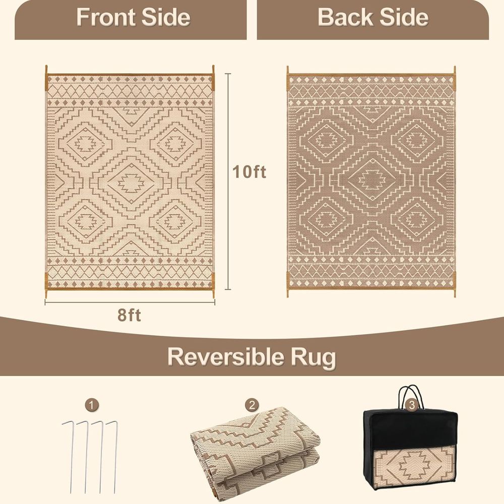 Waterproof 8x10 Outdoor Rug -  - Outdoor Camping Rugs 8X10 avis et prix